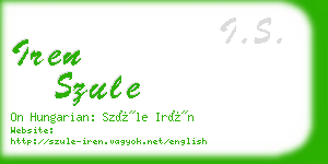 iren szule business card